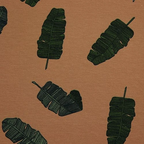 Bio Jersey Banana Leaves In Sandstorm Braun Von Bloome Copenhagen 5 Bio Jersey Banana Leaves In Sandstorm Braun Von Bloome Copenhagen – Bild 3