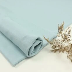 Bio Bündchen Stoff Uni Gletscher Blau Stoffonkel