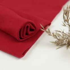 Bio Bündchen Stoff Uni Kirsche Rot Stoffonkel