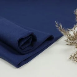 Bio Bündchen Stoff Uni Marineblau Stoffonkel