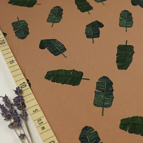 Bio Jersey Banana Leaves In Sandstorm Braun Von Bloome Copenhagen 3 Bio Jersey Banana Leaves In Sandstorm Braun Von Bloome Copenhagen