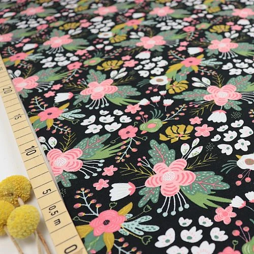 Bio Jersey Flowers In Schwarz 3 Bio Jersey Flowers In Schwarz