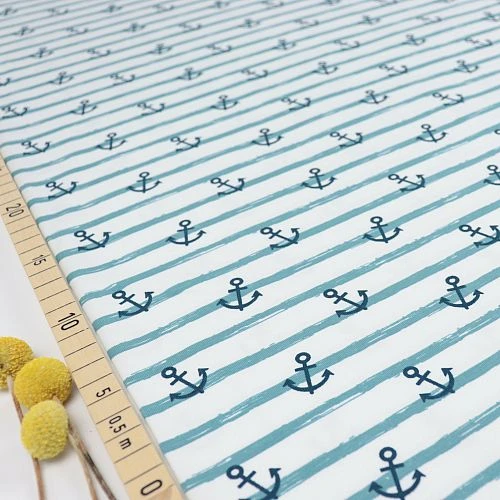 Bio Jersey Motiv Anker Blau Von Stoffonkel 3 Bio Jersey Motiv Anker Blau Von Stoffonkel