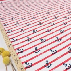 Bio Jersey Motiv Anker Rot Von Stoffonkel