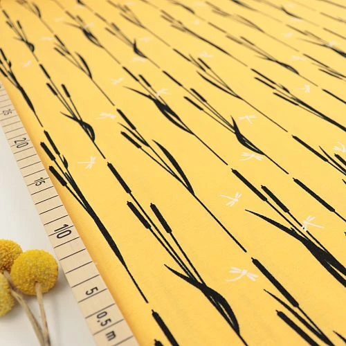 Bio Jersey Motiv By The Lake Sunny Von Stoffonkel In Senfgelb 3 Bio Jersey Motiv By The Lake Sunny Von Stoffonkel In Senfgelb