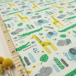 Bio Jersey Motiv Cool Jungle Von Stoffonkel In Ecru