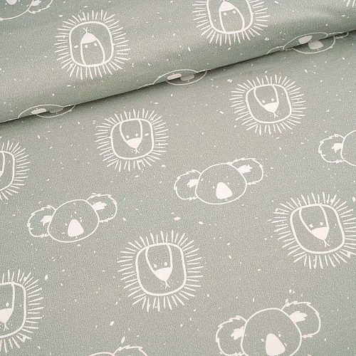 Bio Jersey Motiv Coole Koalas In Silver Green Von Stoffonkel 3 Bio Jersey Motiv Coole Koalas In Silver Green Von Stoffonkel