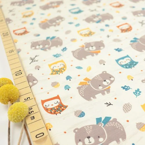 Bio Jersey Motiv Eule Und Bär Von Stoffonkel 3 Bio Jersey Motiv Eule Und Bär Von Stoffonkel