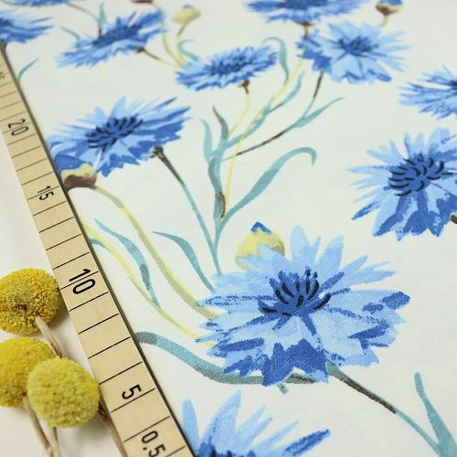 Bio Jersey Motiv Kornblumen Von Stoffonkel 3 Bio Jersey Motiv Kornblumen Von Stoffonkel