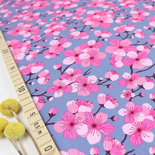Bio Jersey Motiv Sakura In Blau Von Stoffonkel 3 Bio Jersey Motiv Sakura In Blau Von Stoffonkel