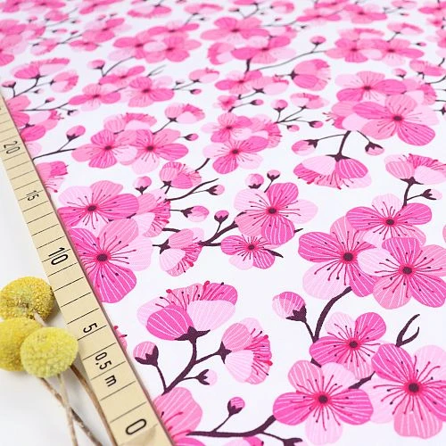 Bio Jersey Motiv Sakura In Weiß Von Stoffonkel 3 Bio Jersey Motiv Sakura In Weiß Von Stoffonkel