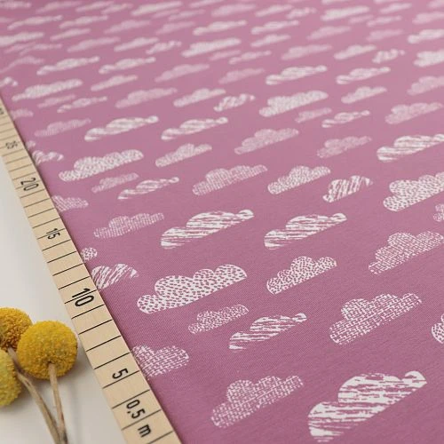 Bio Jersey Motiv Wolken Von Stoffonkel In Vintage Rose 3 Bio Jersey Motiv Wolken Von Stoffonkel In Vintage Rose