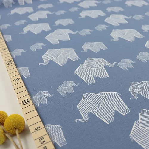 Bio Jersey Origami Motiv Elephant Von Stoffonkel In Stonewashed 3 Bio Jersey Origami Motiv Elephant Von Stoffonkel In Stonewashed