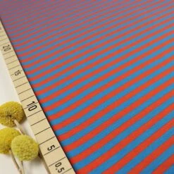 Bio Jersey Stoff Streifen Blau Orangerot Ringeljersey Stoffonkel