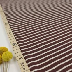Bio Jersey Stoff Streifen Braun Beige Ringeljersey Stoffonkel