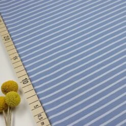 Bio Jersey Stoff Streifen Stonewashed Blau Ringeljersey Stoffonkel