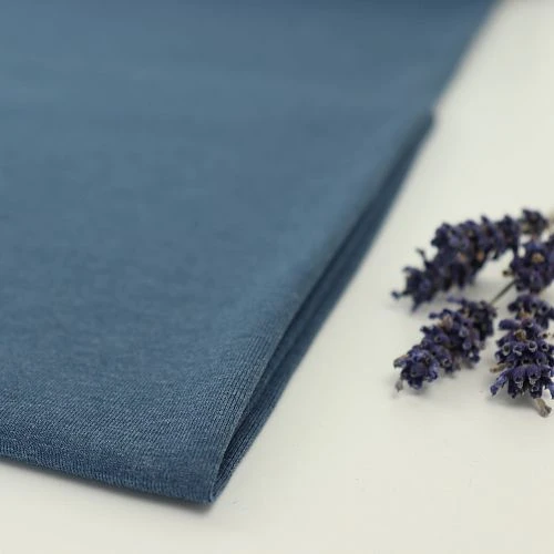 Bio Jersey Stoff Uni Indigo Blau Meliert 3 Bio Jersey Stoff Uni Indigo Blau Meliert