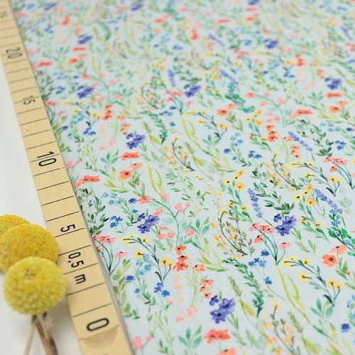 Bio Jerseystoff Spring Flower Aquarell 3 Bio Jerseystoff Spring Flower Aquarell