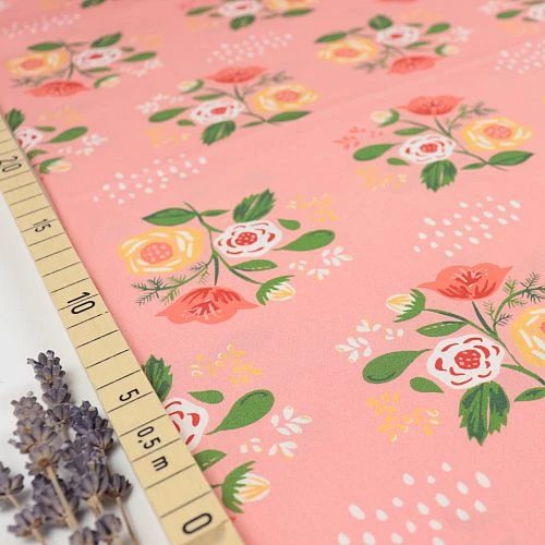 Bio Popeline Baumwollstoff Bouquet On Pink Von Monaluna 3 Bio Popeline Baumwollstoff Bouquet On Pink Von Monaluna