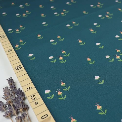 Bio Popeline Baumwollstoff Clover On Teal Von Monaluna 3 Bio Popeline Baumwollstoff Clover On Teal Von Monaluna