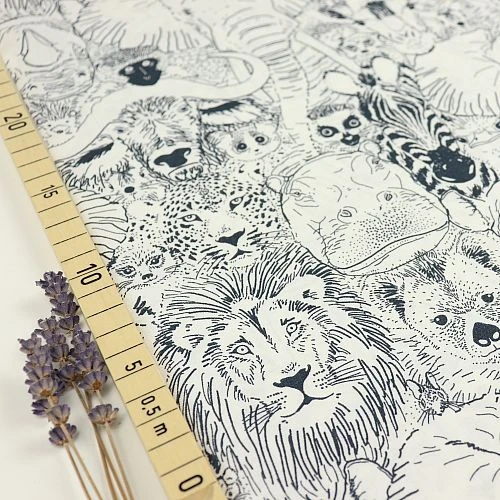 Bio Popeline Baumwollstoff Wild Thing Grey Aus Der Serie Grasslands Von Cloud9 3 Bio Popeline Baumwollstoff Wild Thing Grey Aus Der Serie Grasslands Von Cloud9