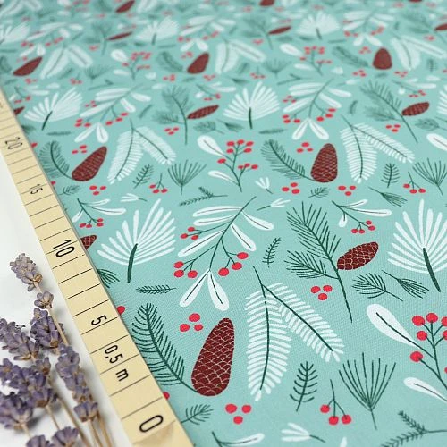 Bio Popeline Baumwollstoff Winter Flora Aus Der Serie Jingle Mingle Von Cloud9 3 Bio Popeline Baumwollstoff Winter Flora Aus Der Serie Jingle Mingle Von Cloud9