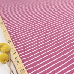 Bio Ringeljersey Stoff Good Vibes Stripes Holunder Von Stoffonkel