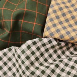 ORGANIC GINGHAM COTTON In Rose/Green Khaki Von Mind The MAKER -STOFFBIOTOP Verkäufe COTTON in Rose Green Khaki von 2356 2