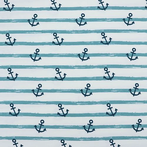 Bio Jersey Motiv Anker Blau Von Stoffonkel 4 Bio Jersey Motiv Anker Blau Von Stoffonkel – Bild 2