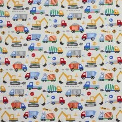 Bio Jersey Motiv Baustelle Weiß Von Stoffonkel -STOFFBIOTOP Verkäufe Jersey Motiv Baustelle weiss von Stoffonkel 529 1