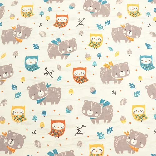 Bio Jersey Motiv Eule Und Bär Von Stoffonkel 4 Bio Jersey Motiv Eule Und Bär Von Stoffonkel – Bild 2