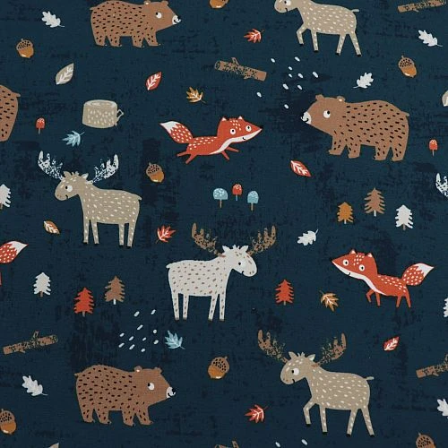 Bio Jersey Motiv Fuchs, Elch Und Bär In Water By Night Von Stoffonkel 4 Bio Jersey Motiv Fuchs, Elch Und Bär In Water By Night Von Stoffonkel – Bild 2