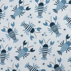 Bio Jersey Motiv Lobster Blau Von Stoffonkel -STOFFBIOTOP Verkäufe Jersey Motiv Lobster blau von Stoffonkel 1608 1