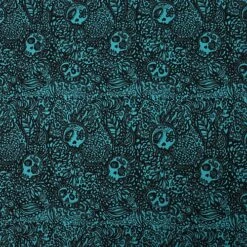 Bio Jersey Motiv Tangle Skulls In Türkis Von Stoffonkel -STOFFBIOTOP Verkäufe Jersey Motiv Tangle Skulls in tuerkis 1153 1