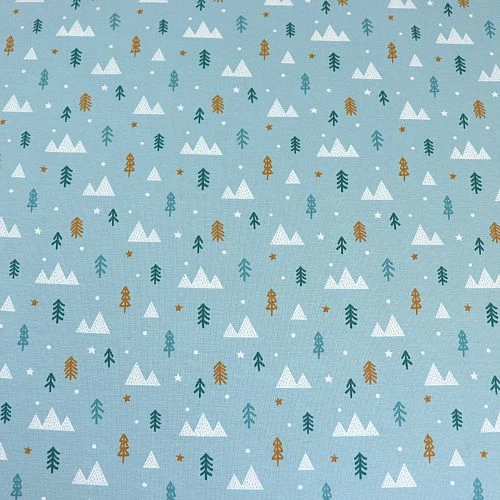 Bio Jersey Motiv Winterwald Blau Von Stoffonkel 4 Bio Jersey Motiv Winterwald Blau Von Stoffonkel – Bild 2