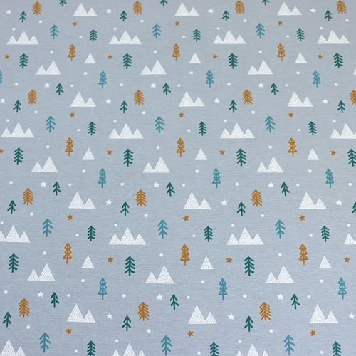 Bio Jersey Motiv Winterwald Grau Von Stoffonkel 4 Bio Jersey Motiv Winterwald Grau Von Stoffonkel – Bild 2