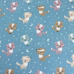 Bio Jersey Motiv Wölfchen Pastell Von Stoffonkel -STOFFBIOTOP Verkäufe Jersey Motiv Woelfchen pastell von Stoffonkel 1516 1