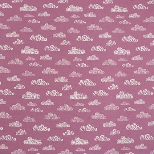 Bio Jersey Motiv Wolken Von Stoffonkel In Vintage Rose 4 Bio Jersey Motiv Wolken Von Stoffonkel In Vintage Rose – Bild 2