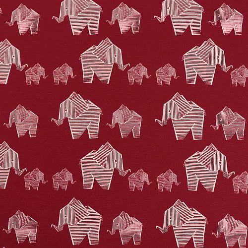 Bio Jersey Origami Motiv Elephant Von Stoffonkel In Kirsche 4 Bio Jersey Origami Motiv Elephant Von Stoffonkel In Kirsche – Bild 2