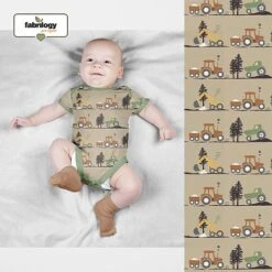 Bio Jersey Stoff Bagger Und Traktor In Sand Von Fabrilogy -STOFFBIOTOP Verkäufe Jersey Stoff Bagger und Traktor in 2300 1