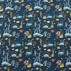 Bio Jersey Unterwasserwelt In Dunkelblau -STOFFBIOTOP Verkäufe Jersey Unterwasserwelt in dunkelblau Bio 1831 1
