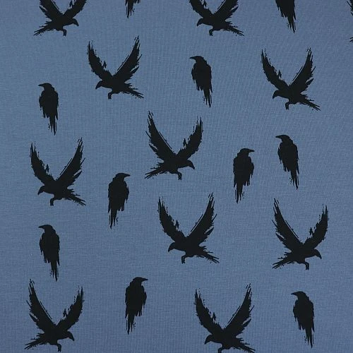 Bio Jersey Winter Crow In Dusty Blue Von Bloome Copenhagen 4 Bio Jersey Winter Crow In Dusty Blue Von Bloome Copenhagen – Bild 2
