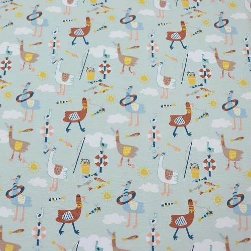 Bio Jersey Mit Möwen Und Enten In Hellblau 4 Bio Jersey Mit Möwen Und Enten In Hellblau – Bild 2