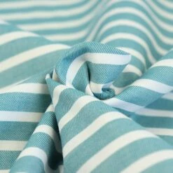 Bio Chambray Streifen Lagunen Grün Von Amandine Cha -STOFFBIOTOP Verkäufe Lagunen gruen von Amandine Cha Bio 1450 3