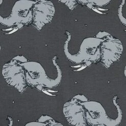 Bio Jersey Majestic Elephant In Granit Grau Von Bloome Copenhagen -STOFFBIOTOP Verkäufe Majestic Elephant in granit grau von 871 2