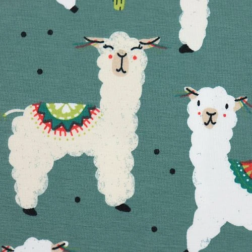 Bio Jersey Motiv Alpakas Von Stoffonkel In Staubgrün 5 Bio Jersey Motiv Alpakas Von Stoffonkel In Staubgrün – Bild 3