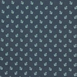 Bio Jersey Motiv Anchors Dark Von Stoffonkel In Dunkelblau Mit Hellblauen Ankern -STOFFBIOTOP Verkäufe Motiv Anchors dark von Stoffonkel in 581 2