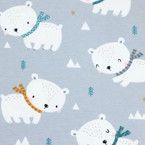 Bio Jersey Motiv Eisbärchen Grau Von Stoffonkel 5 Bio Jersey Motiv Eisbärchen Grau Von Stoffonkel – Bild 3