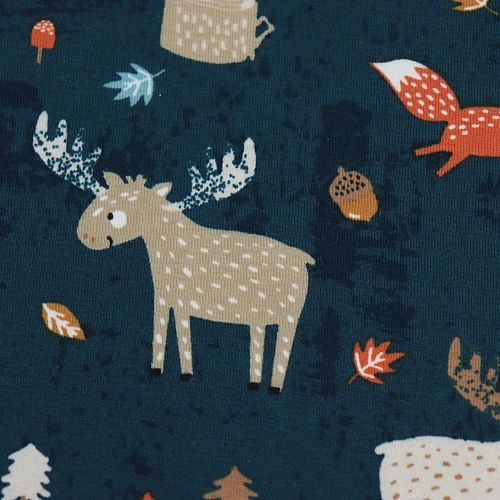 Bio Jersey Motiv Fuchs, Elch Und Bär In Water By Night Von Stoffonkel 5 Bio Jersey Motiv Fuchs, Elch Und Bär In Water By Night Von Stoffonkel – Bild 3