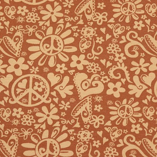 Bio Jersey Motiv Happy Peace In Karamell Von Stoffonkel 5 Bio Jersey Motiv Happy Peace In Karamell Von Stoffonkel – Bild 3